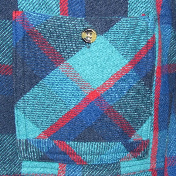 Mens' Salt Valley Plaid Flannel Button Front Shirt Size Large 100% Cotton - Picture 7 of 9